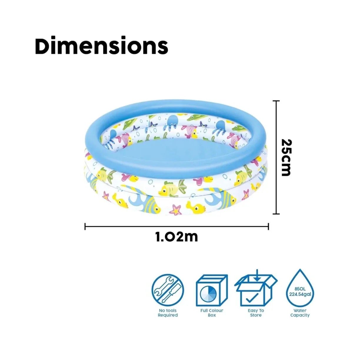 Bestway 40"x10" Coral Kids Pool | Luxury Home Accessories | Heulog Glow