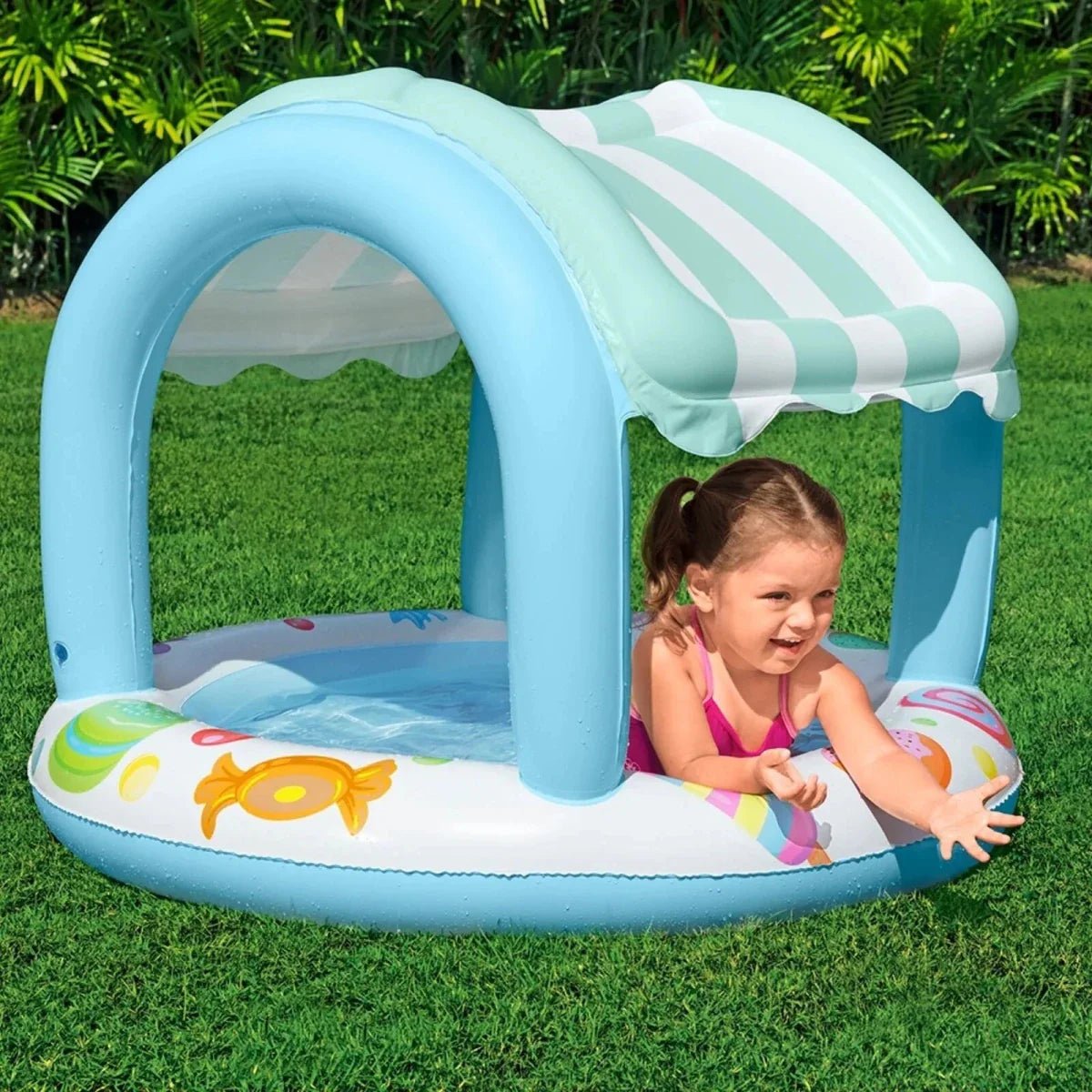 Bestway 41"x33" Sweet Shoppe Shaded Kiddie Pool | Luxury Home Accessories | Heulog Glow