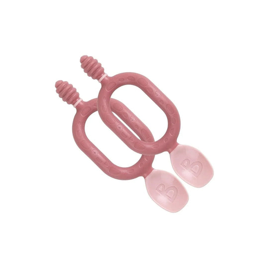 Bibado Dippit Baby Weaning Spoons 6+ months Pack of 2 - Blush | Luxury Home Accessories | Heulog Glow
