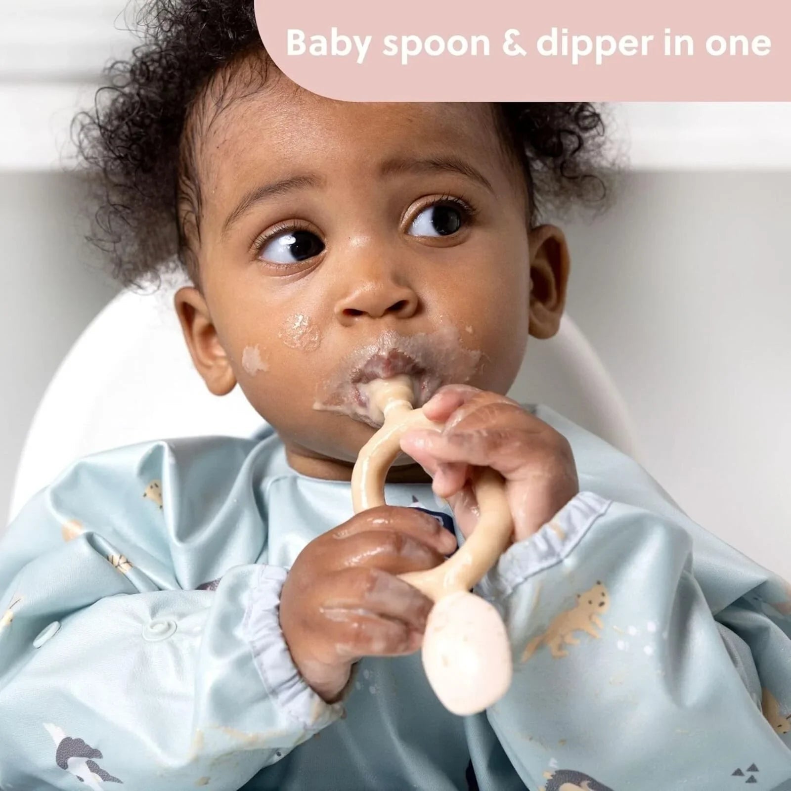 Bibado Dippit Baby Weaning Spoons 6+ months Pack of 2 - Blush | Luxury Home Accessories | Heulog Glow