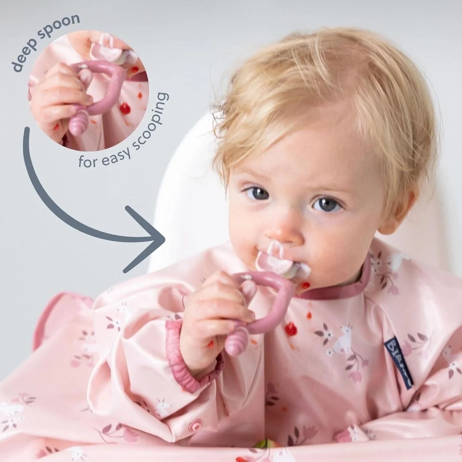 Bibado Dippit Baby Weaning Spoons 6+ months Pack of 2 - Blush | Luxury Home Accessories | Heulog Glow