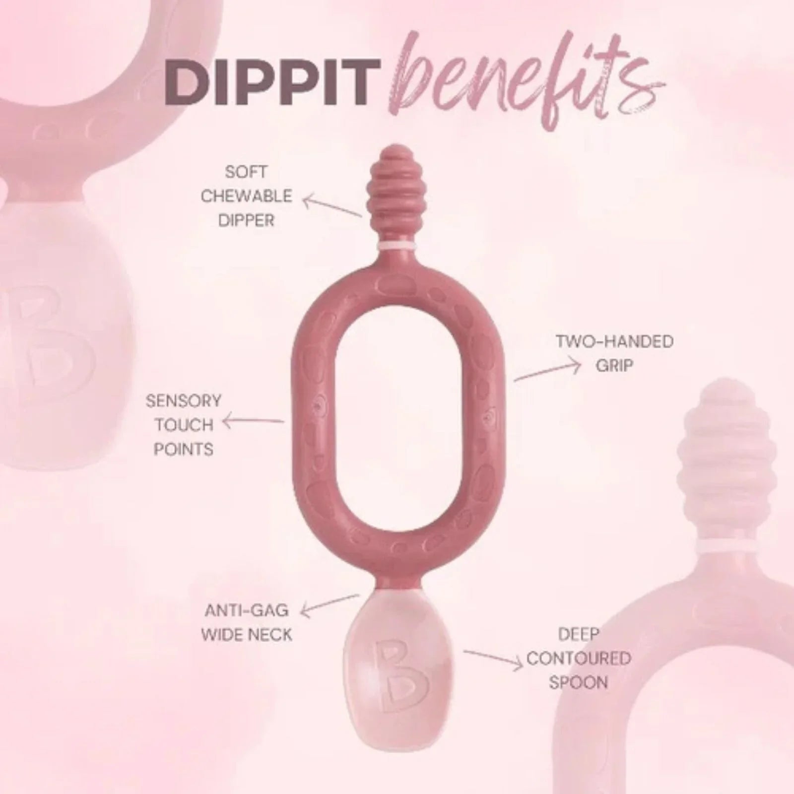 Bibado Dippit Baby Weaning Spoons 6+ months Pack of 2 - Fawn | Luxury Home Accessories | Heulog Glow
