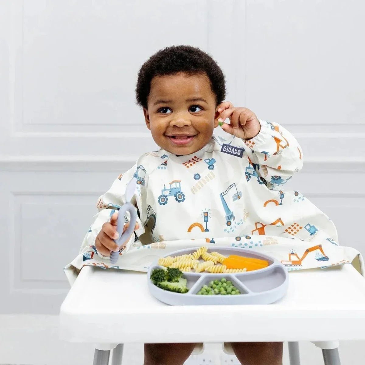 Bibado Long Sleeve Coverall Weaning Bib - Little Loader | Luxury Home Accessories | Heulog Glow