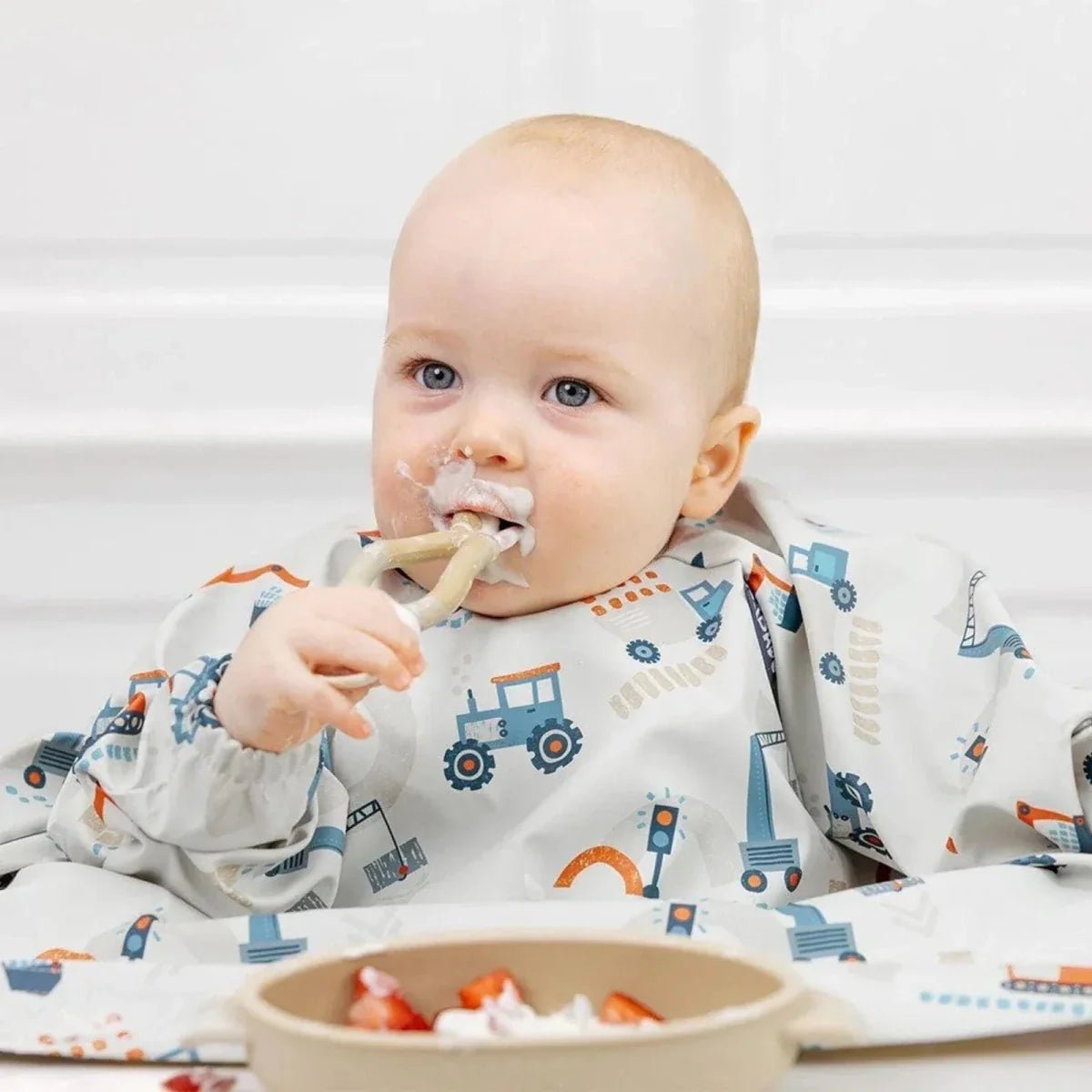 Bibado Long Sleeve Coverall Weaning Bib - Little Loader | Luxury Home Accessories | Heulog Glow
