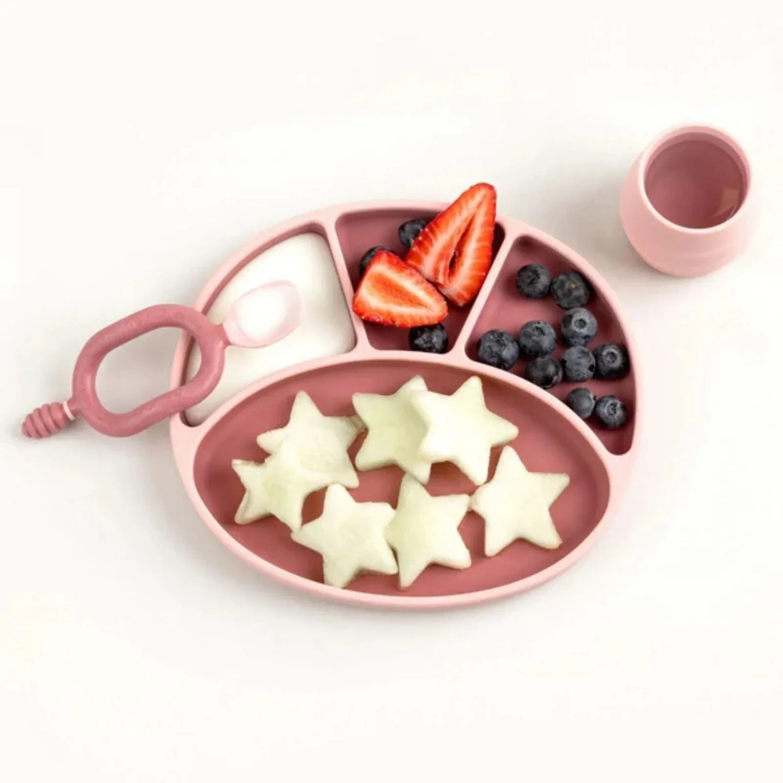 Bibado Silicone Suction Divider Plate - Blush | Luxury Home Accessories | Heulog Glow
