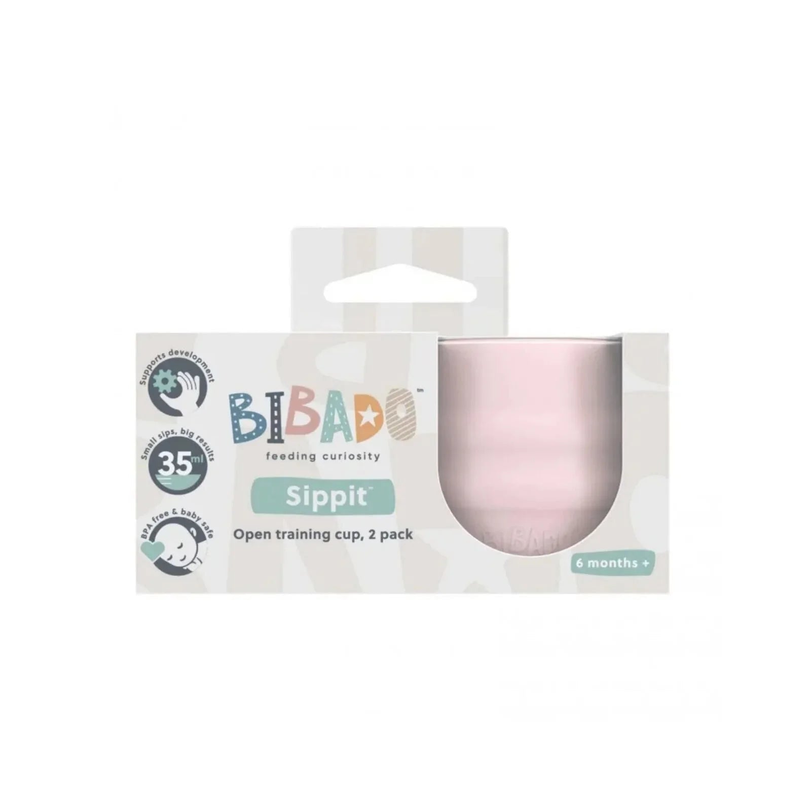 Bibado Sippit Silicone Open Training Cup 6+ months Pack of 2 - Blush | Luxury Home Accessories | Heulog Glow
