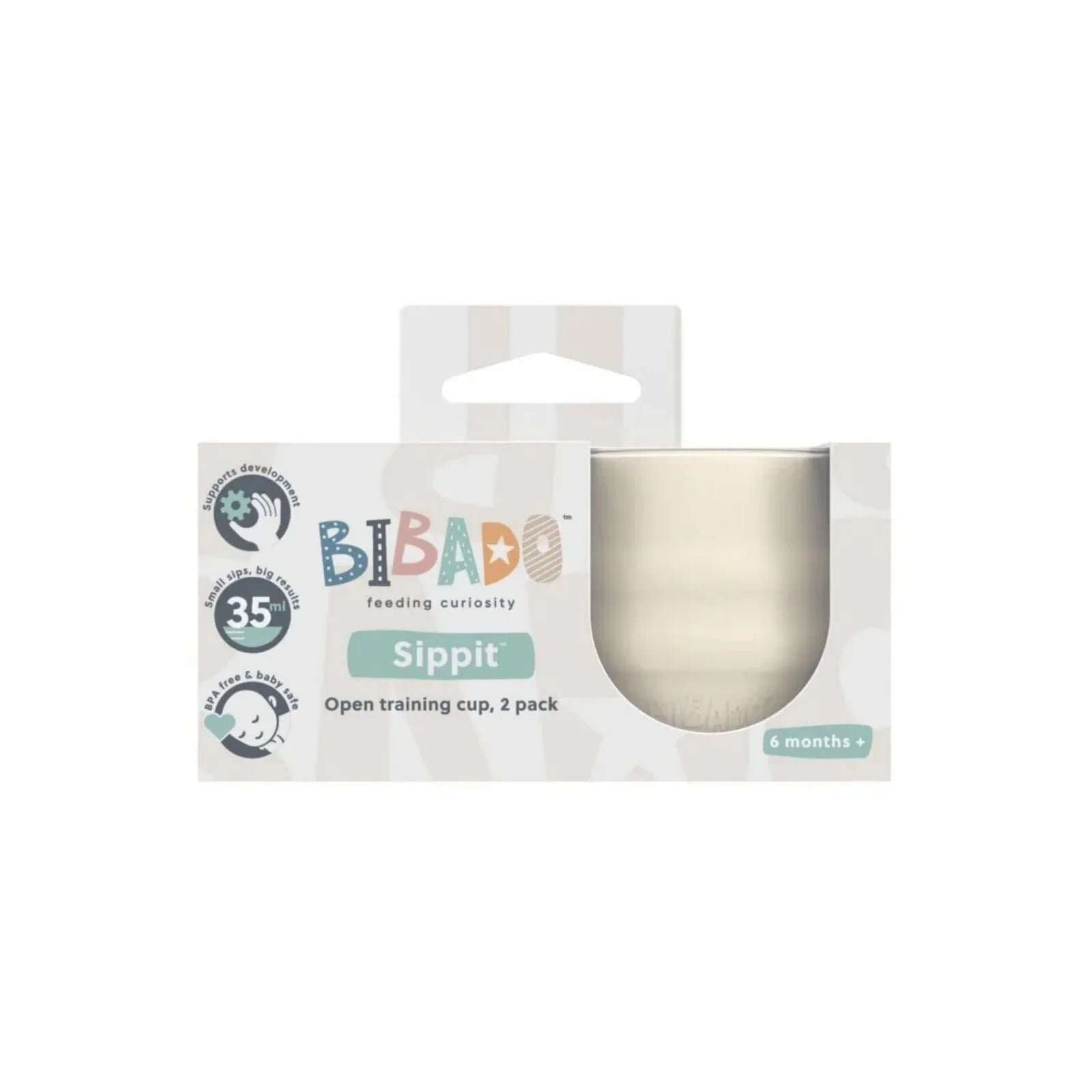 Bibado Sippit Silicone Open Training Cup 6+ months Pack of 2 - Fawn | Luxury Home Accessories | Heulog Glow