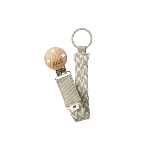 BIBS Pacifier Clip Braided - Sand & Ivory | Luxury Home Accessories | Heulog Glow