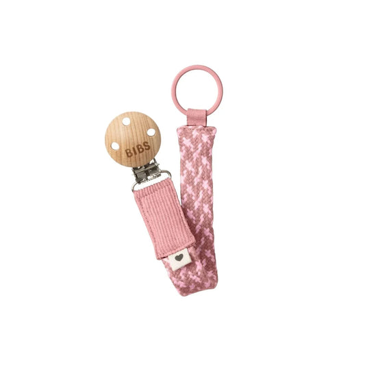BIBS Soother Clip Braided - Dusty Pink & Baby Pink | Luxury Home Accessories | Heulog Glow