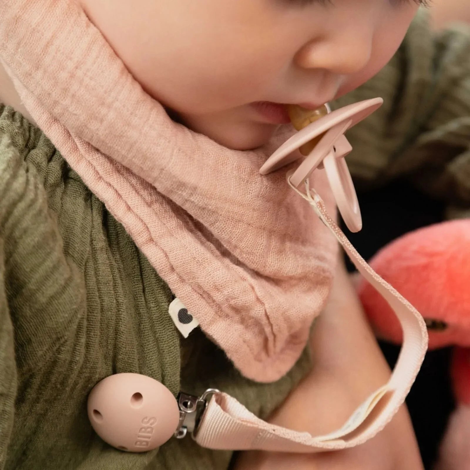 BIBS Soother Clip Ribbon - Blush | Luxury Home Accessories | Heulog Glow