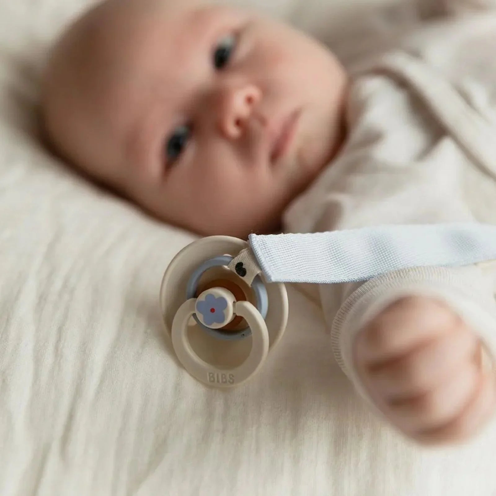 BIBS Soother Clip Ribbon - Dusty Blue | Luxury Home Accessories | Heulog Glow