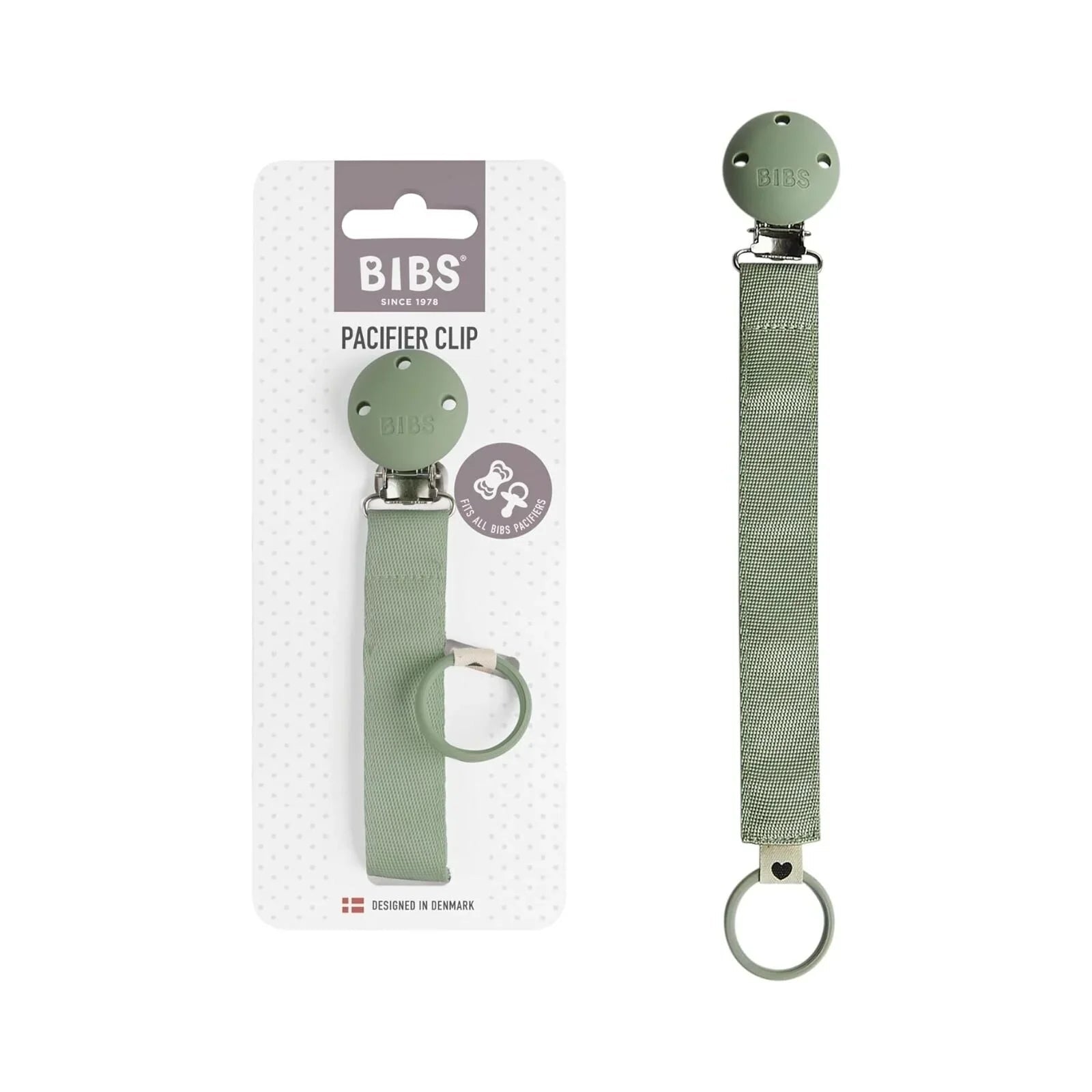 BIBS Soother Clip Ribbon - Sage | Luxury Home Accessories | Heulog Glow