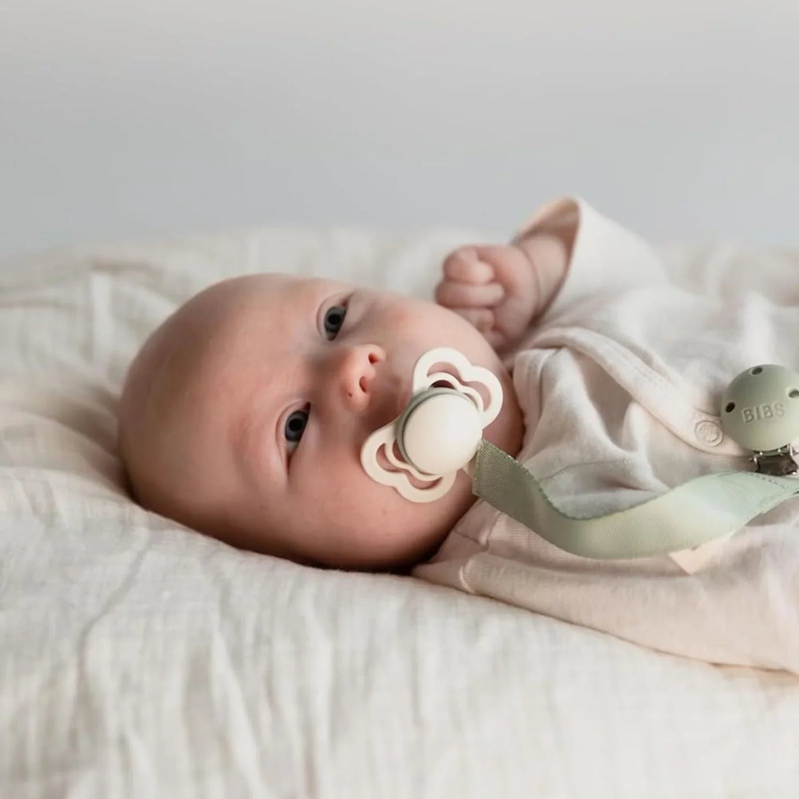 BIBS Soother Clip Ribbon - Sage | Luxury Home Accessories | Heulog Glow