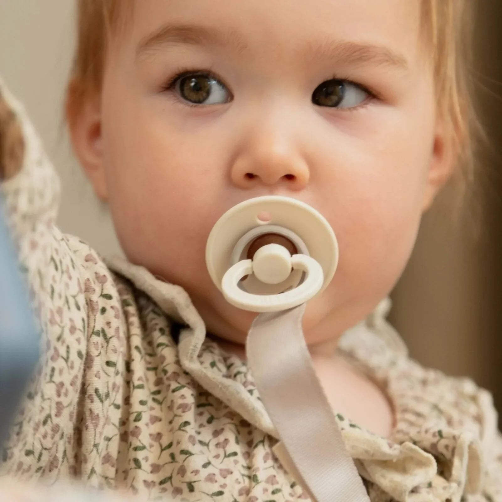 BIBS Soother Clip Ribbon - Sand | Luxury Home Accessories | Heulog Glow