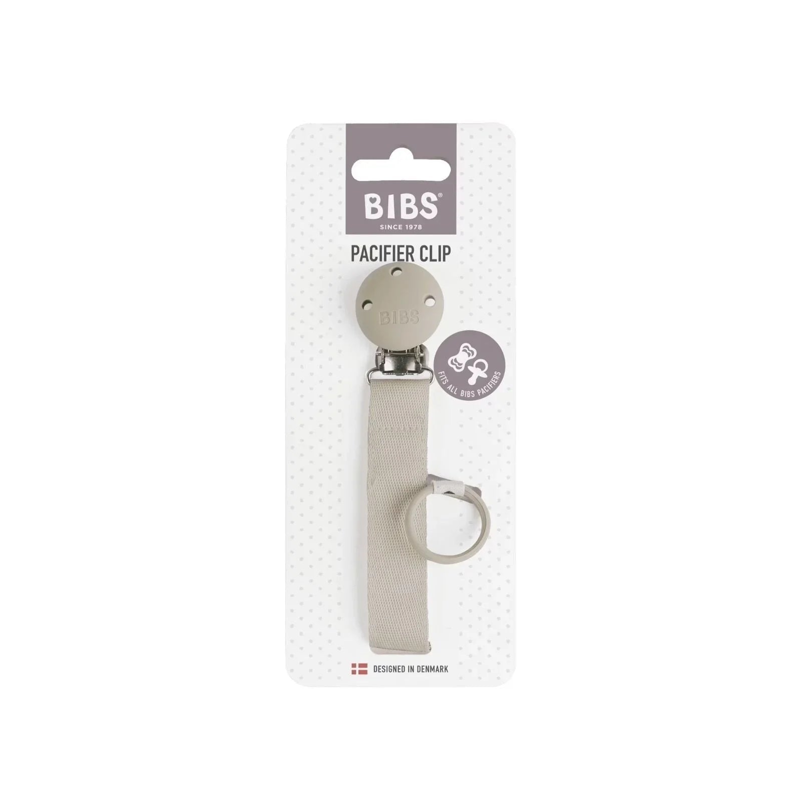 BIBS Soother Clip Ribbon - Sand | Luxury Home Accessories | Heulog Glow
