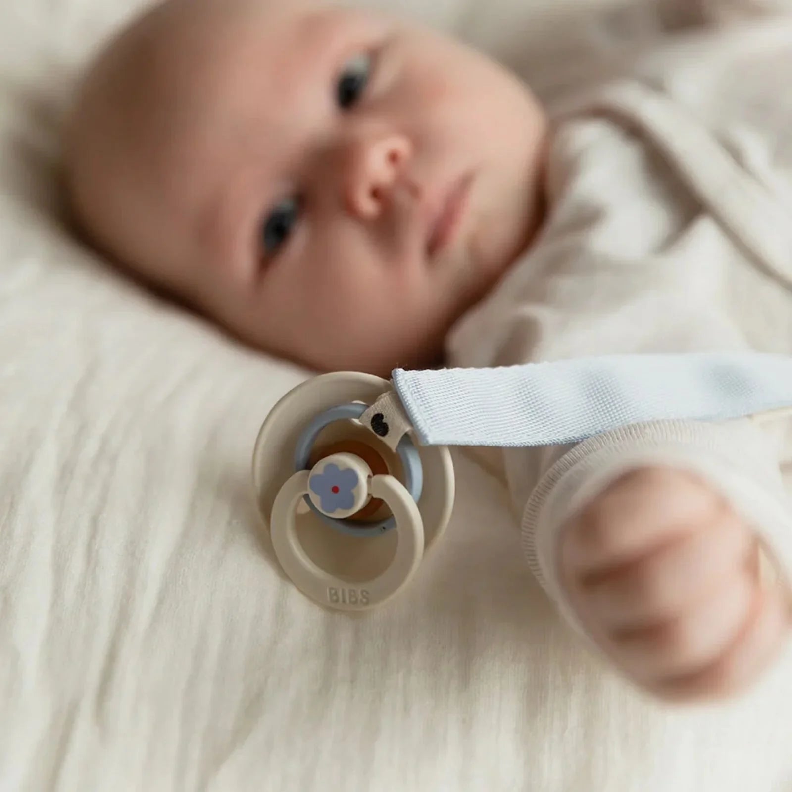 BIBS Soother Clip Ribbon - Sand | Luxury Home Accessories | Heulog Glow