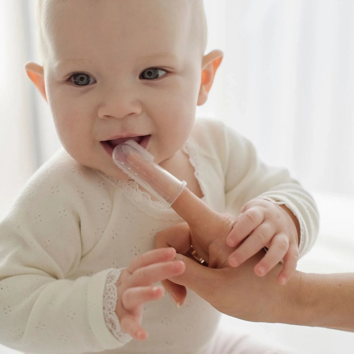 Bickiepegs Finger Toothbrush and Gum Massager from Birth Pack of 2 | Luxury Home Accessories | Heulog Glow