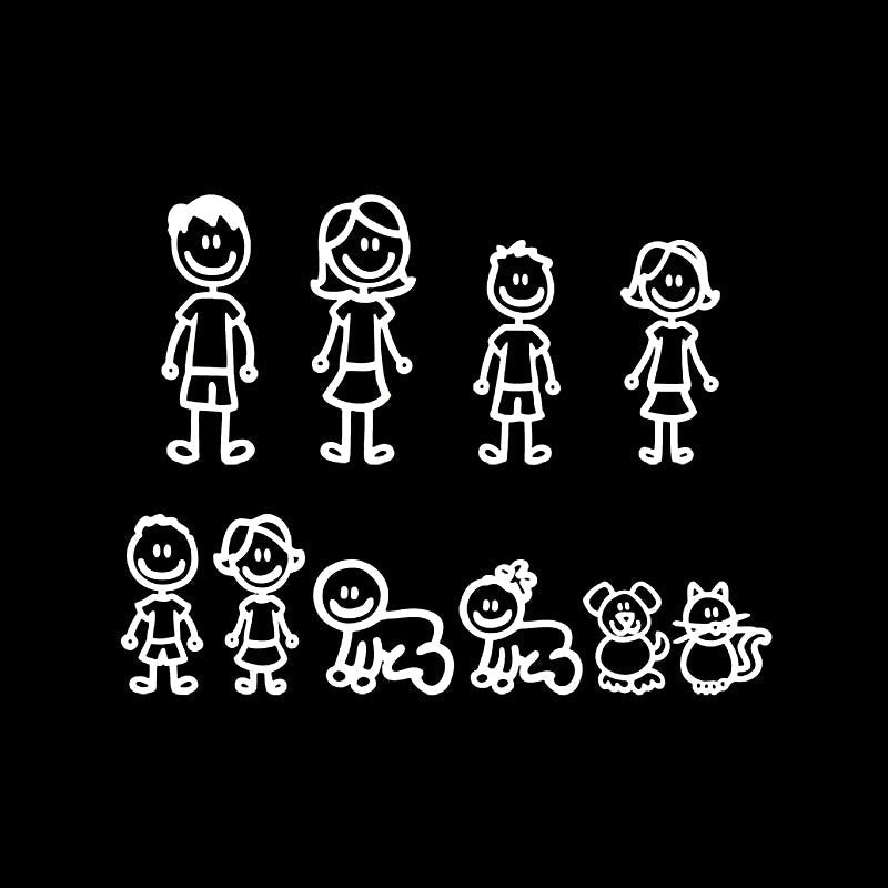 Big Family Cartoon Car Stickers Funny | Luxury Home Accessories | Heulog Glow