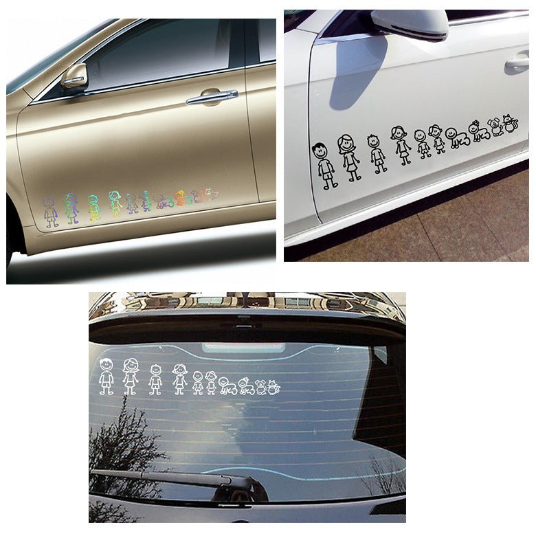Big Family Cartoon Car Stickers Funny | Luxury Home Accessories | Heulog Glow