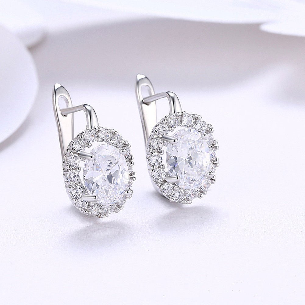 Big Zircon White Glamorous Female Earrings Valentine's Day Gift | Luxury Home Accessories | Heulog Glow