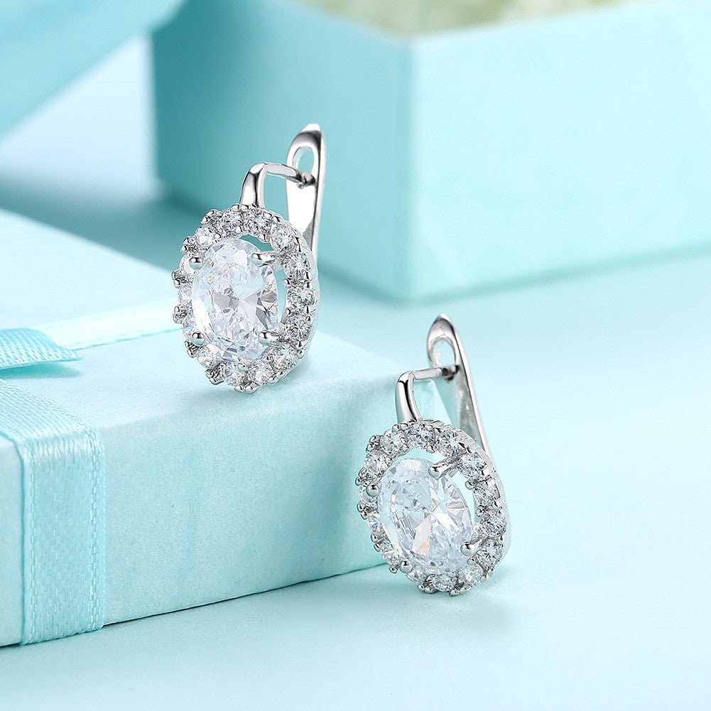 Big Zircon White Glamorous Female Earrings Valentine's Day Gift | Luxury Home Accessories | Heulog Glow