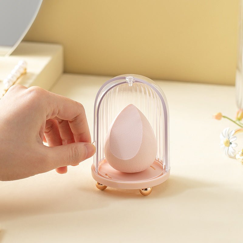 Birdcage Cosmetic Storage Box Beauty Egg Transparent Dustproof Makeup Sponge Organizer Minimalist Creative Home Office | Luxury Home Accessories | Heulog Glow