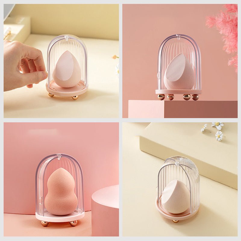 Birdcage Cosmetic Storage Box Beauty Egg Transparent Dustproof Makeup Sponge Organizer Minimalist Creative Home Office | Luxury Home Accessories | Heulog Glow