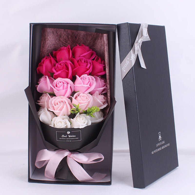 Birthday Gift Bundle Gift Box Creative Mother's Day Cross-border Gift Soap 18 Bouquet Soap Rose Flower Valentine's Day | Luxury Home Accessories | Heulog Glow