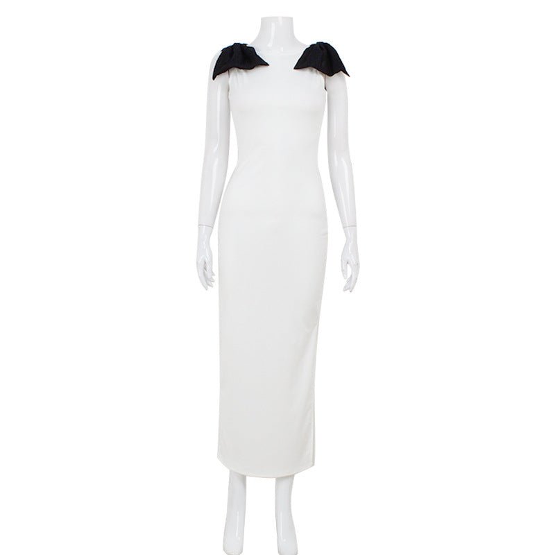 Black-and-white Contrast Sleeveless Sheath Dress | Luxury Home Accessories | Heulog Glow