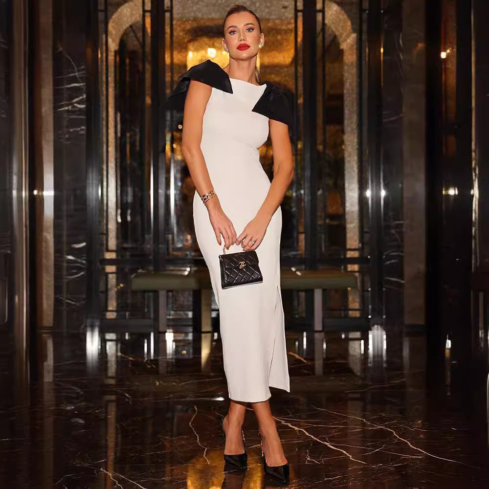 Black-and-white Contrast Sleeveless Sheath Dress | Luxury Home Accessories | Heulog Glow