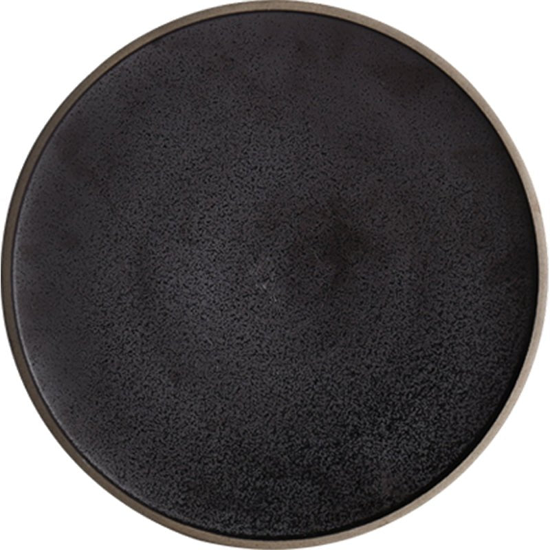 Black crystal large plate ceramic plate home dessert plate round flat plate | Luxury Home Accessories | Heulog Glow