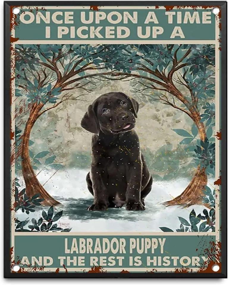Black Labrador Tin Sign | Luxury Home Accessories | Heulog Glow
