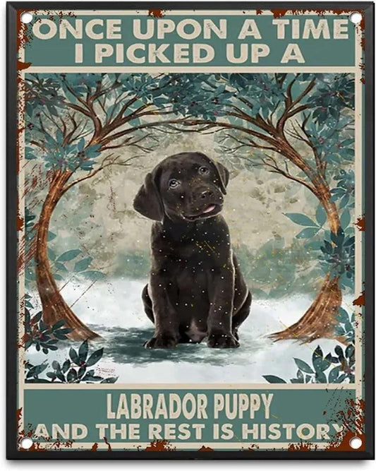 Black Labrador Tin Sign | Luxury Home Accessories | Heulog Glow