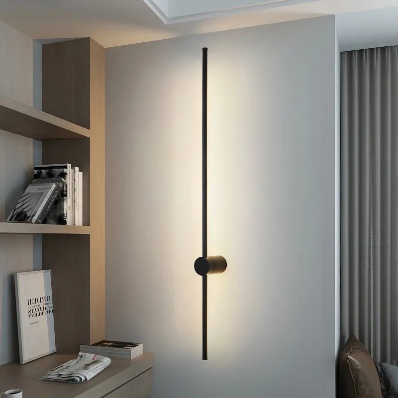 Black LED Wall Light - Warm Modern Bedroom Lounge Lamp Easy Install | Luxury Home Accessories | Heulog Glow