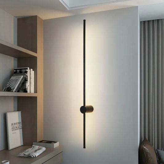 Black LED Wall Light - Warm Modern Bedroom Lounge Lamp Easy Install | Luxury Home Accessories | Heulog Glow