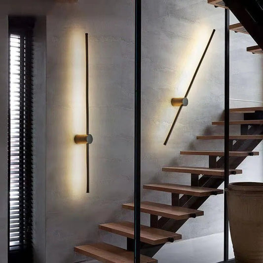Black LED Wall Light - Warm Modern Bedroom Lounge Lamp Easy Install | Luxury Home Accessories | Heulog Glow