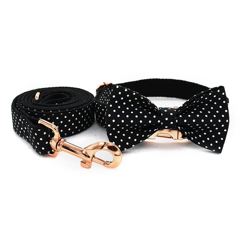 Black Polka Dot Collar Dog Leash Pet Neck Collar | Luxury Home Accessories | Heulog Glow