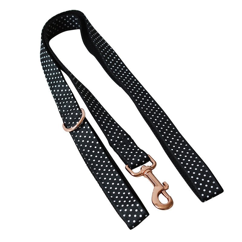 Black Polka Dot Collar Dog Leash Pet Neck Collar | Luxury Home Accessories | Heulog Glow