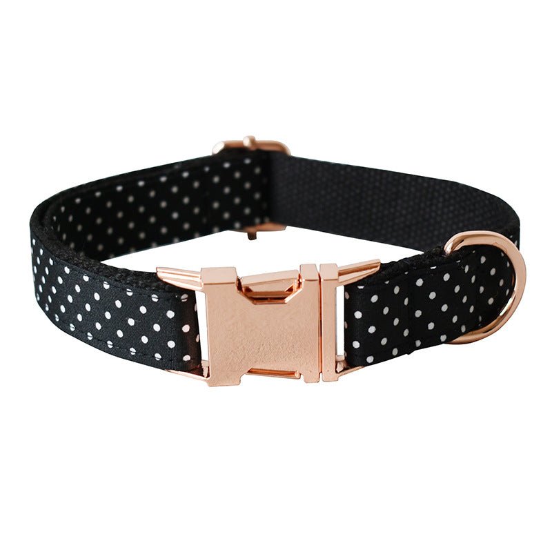 Black Polka Dot Collar Dog Leash Pet Neck Collar | Luxury Home Accessories | Heulog Glow
