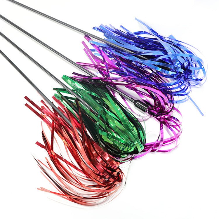 Black PP Rod Sound Paper Color Stripes Cat Teaser | Luxury Home Accessories | Heulog Glow
