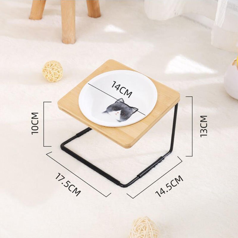 Black-proof Chin And Neck Protection Ceramic Cat Bowl | Luxury Home Accessories | Heulog Glow