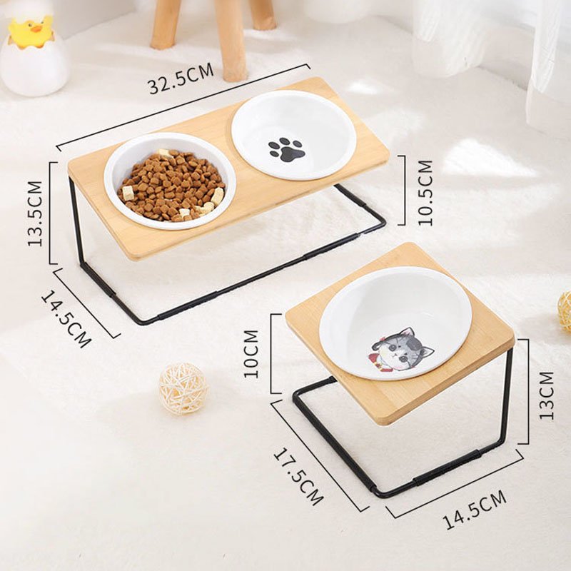 Black-proof Chin And Neck Protection Ceramic Cat Bowl | Luxury Home Accessories | Heulog Glow