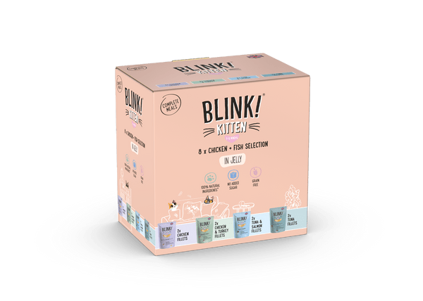Blink! Kitten Food Chicken & Fish Fillets in Jelly 8x85g | Luxury Home Accessories | Heulog Glow