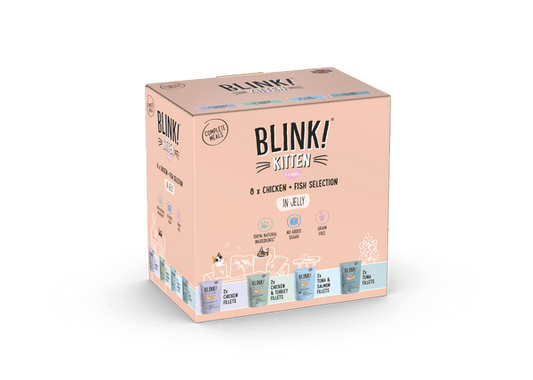 Blink! Kitten Food Chicken & Fish Fillets in Jelly 8x85g | Luxury Home Accessories | Heulog Glow