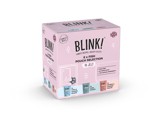 Blink! Wet Cat Food Fish Select in Jelly Multi 8x85g | Luxury Home Accessories | Heulog Glow