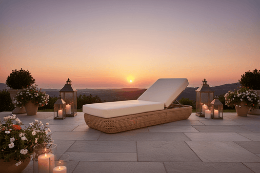 Bloom Collection Outdoor Sunbed | Luxury Home Accessories | Heulog Glow