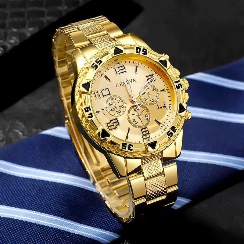Blue Light Glass Men's Business Steel Belt Quartz Watch | Luxury Home Accessories | Heulog Glow