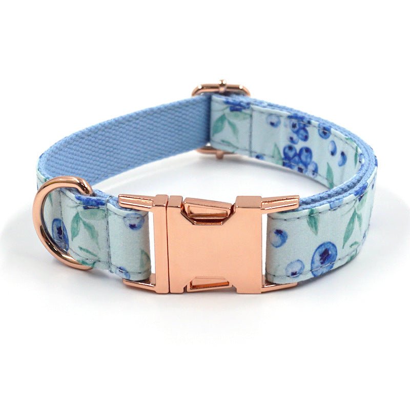 Blueberry Pet Collar Leash Bow Rose Gold Buckle Dog Collar | Luxury Home Accessories | Heulog Glow