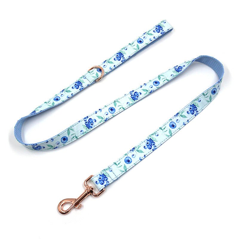 Blueberry Pet Collar Leash Bow Rose Gold Buckle Dog Collar | Luxury Home Accessories | Heulog Glow