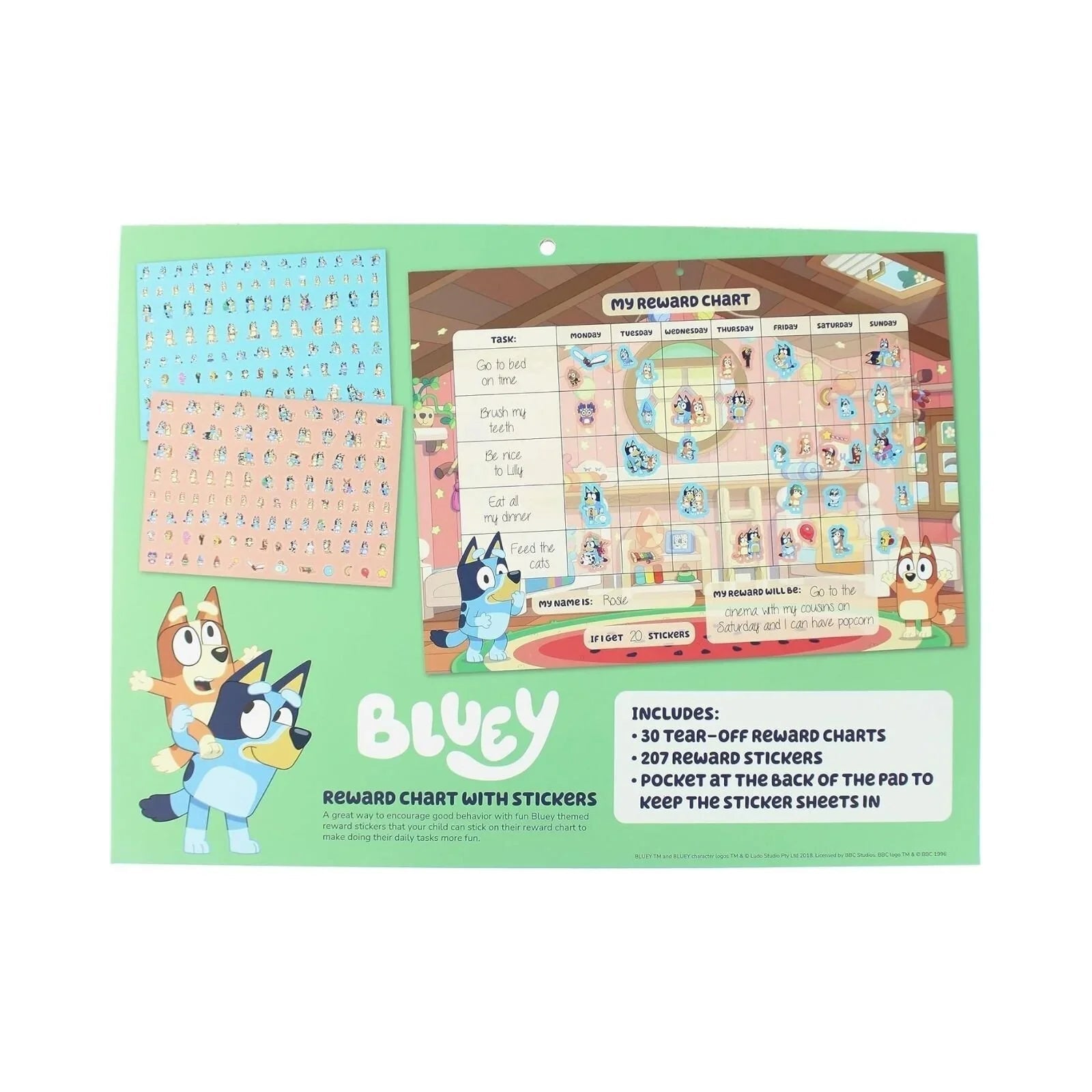 Bluey Reward Chart | Luxury Home Accessories | Heulog Glow